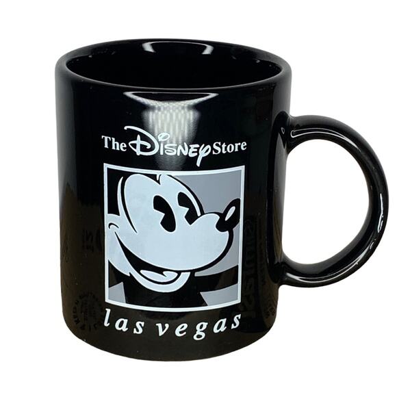 The Disney Store Las Vegas Souvenir Mug Cup Black and White 12 Oz - Picture 1 of 8
